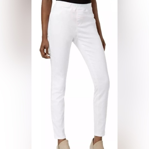 Eileen Fisher Organic Cotton Skinny Pull On Jeggings Denim Jeans Size XL White - Picture 1 of 12